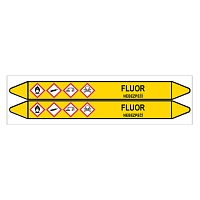 Značení potrubí, fluor,2 ks, 450 × 52 mm